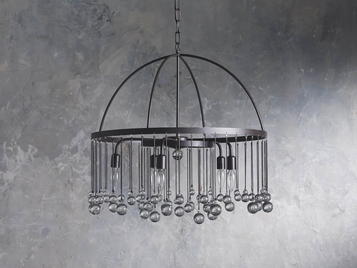 Aubrey Crystal Ball Tiered Round Chandelier