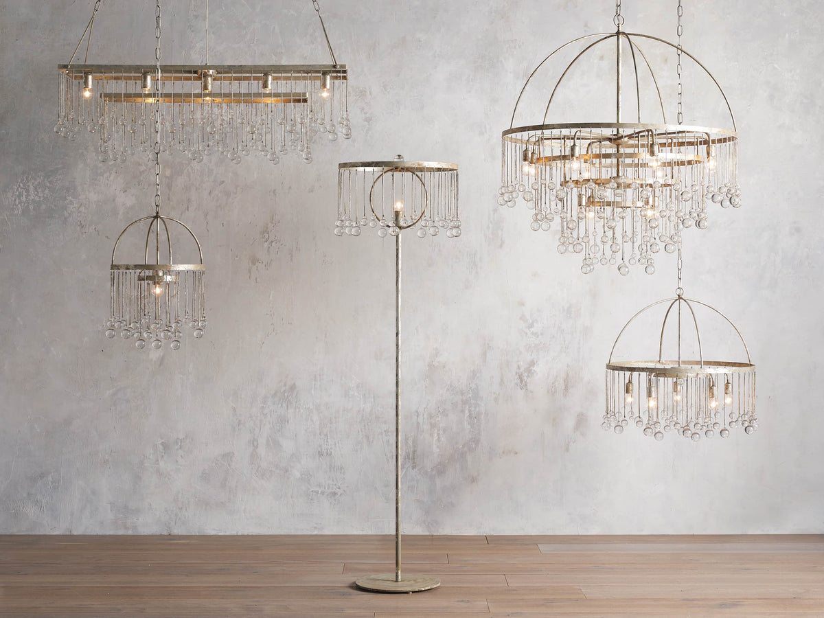 Aubrey Crystal Ball Tiered Round Chandelier