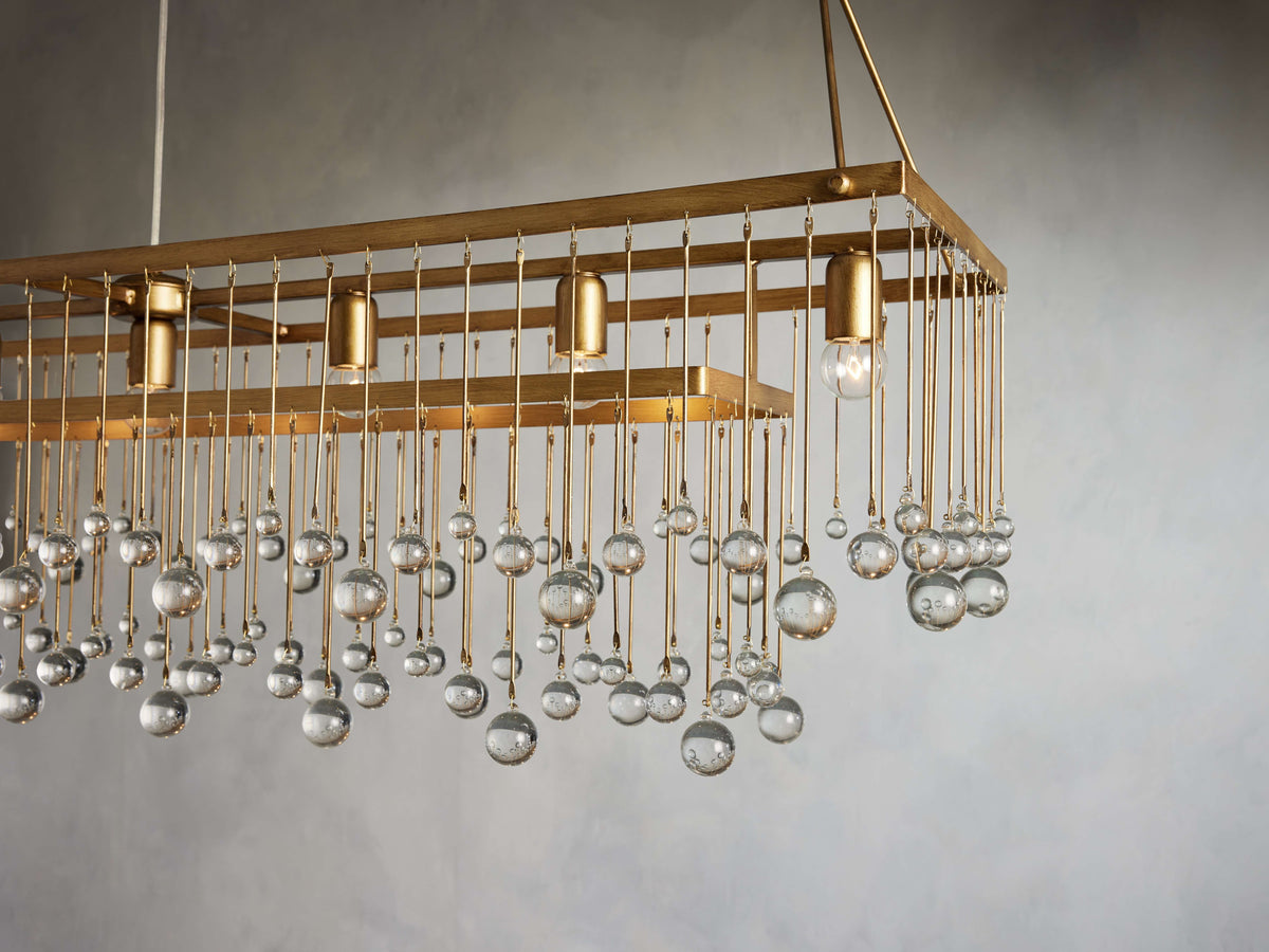 Aubrey Crystal Ball Rectangular Chandelier