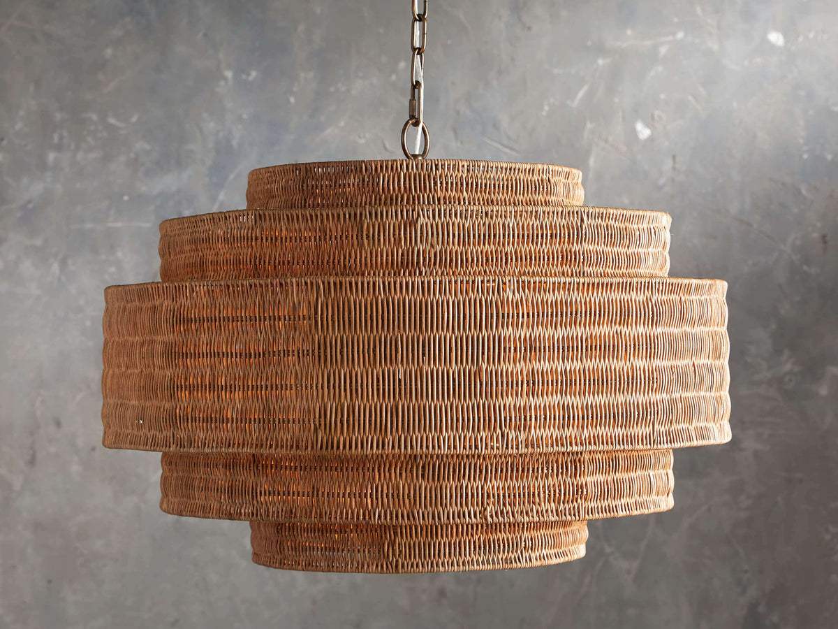 Paloma Handcrafted Rattan Tiered Chandelier