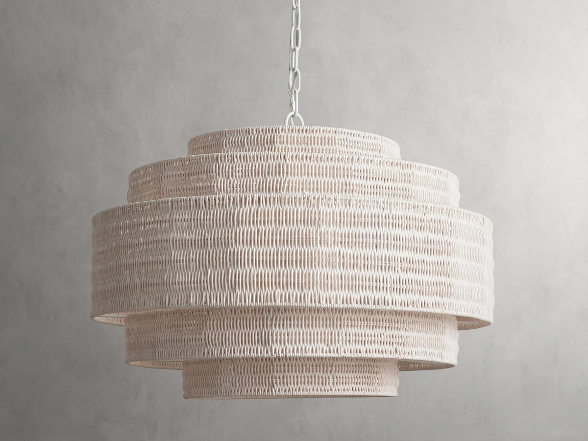Paloma Handcrafted Rattan Tiered Chandelier