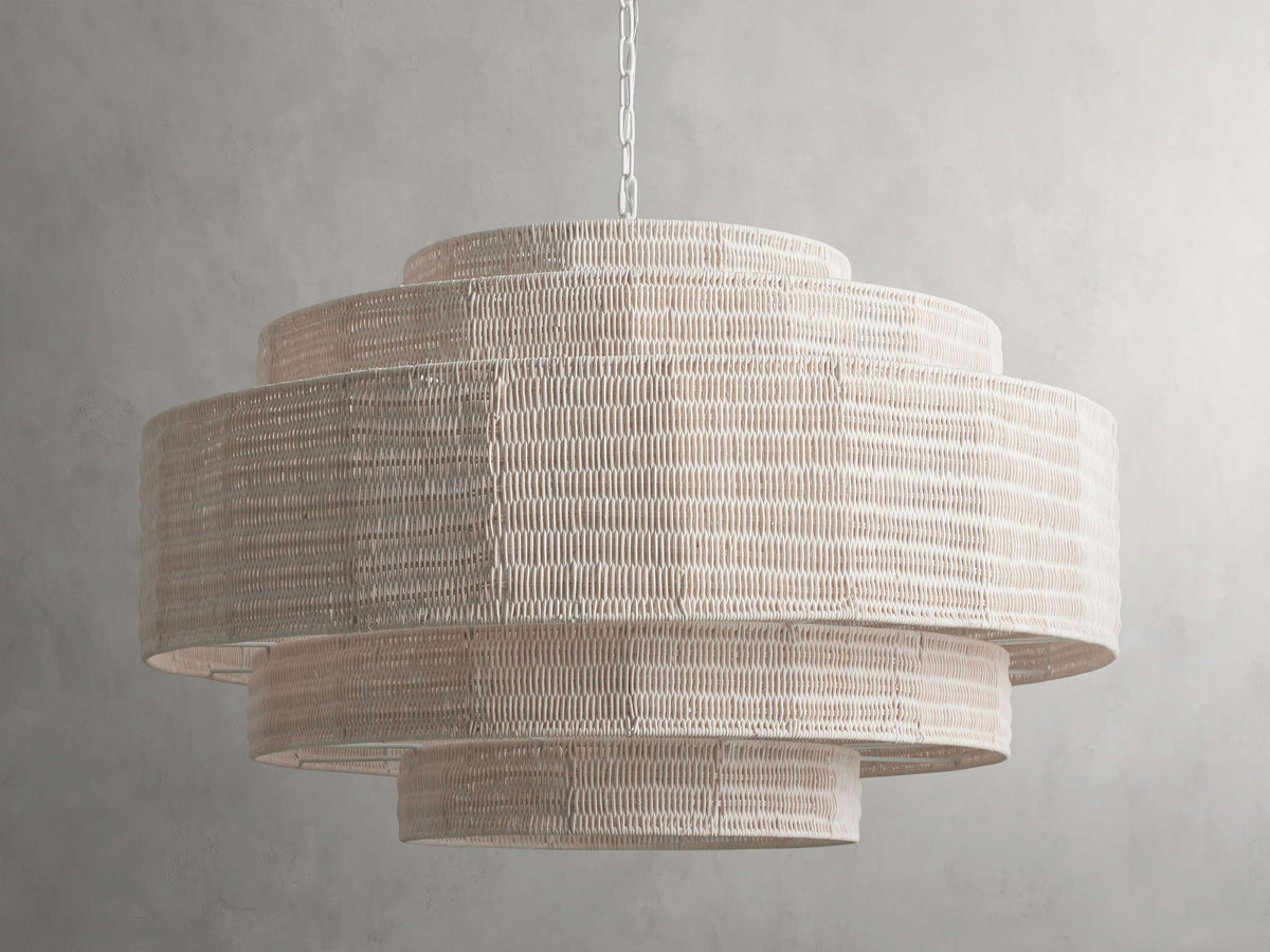 Paloma Handcrafted Rattan Tiered Chandelier