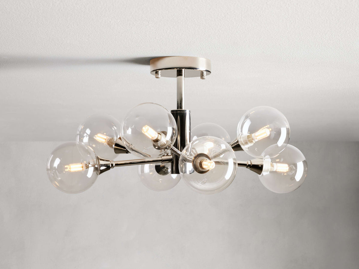 Apollo Modern Glass Ball Flush Mount