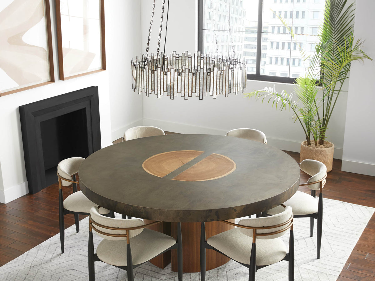 Laila Antiqued Glass Round Chandelier