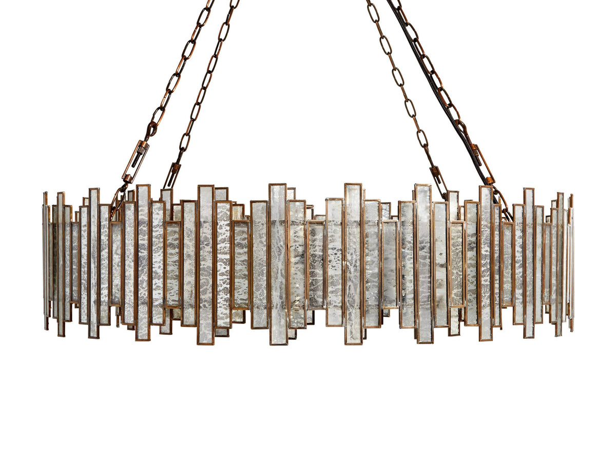 Laila Antiqued Glass Round Chandelier
