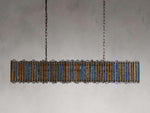 Laila Antiqued Glass Rectangular Chandelier