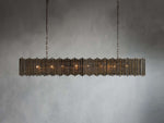 Laila Antiqued Glass Rectangular Chandelier