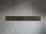 Laila Antiqued Glass Rectangular Chandelier