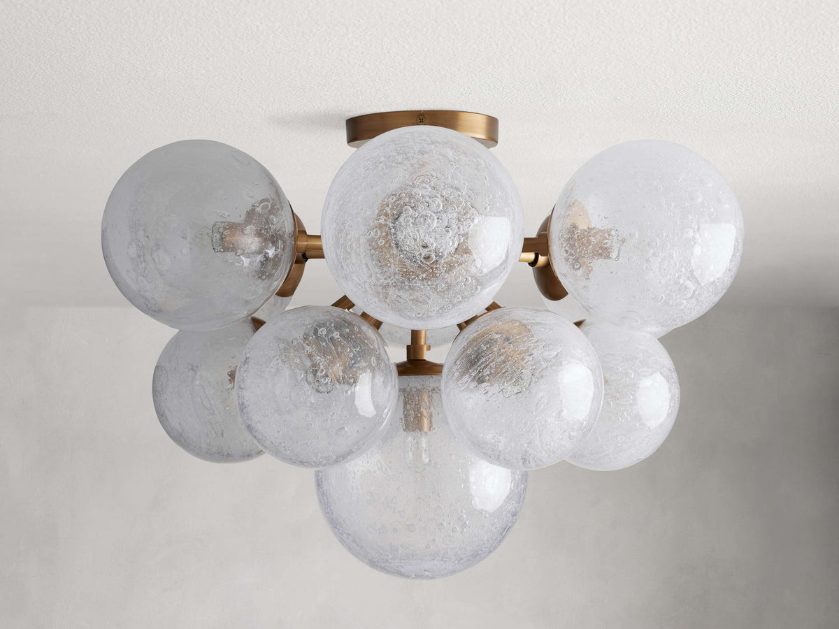 Mandoza Bubble Textured Glass Flush Mount