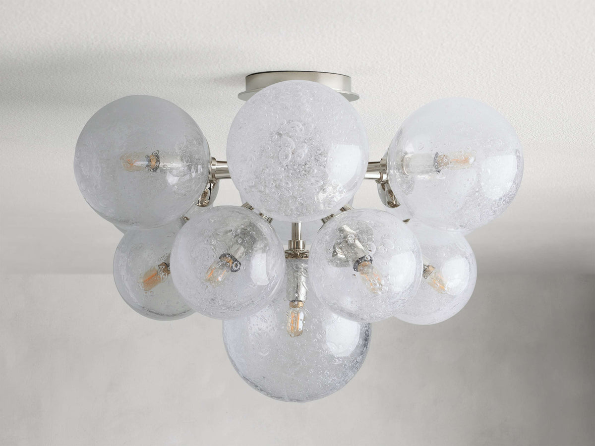 Mandoza Bubble Textured Glass Flush Mount