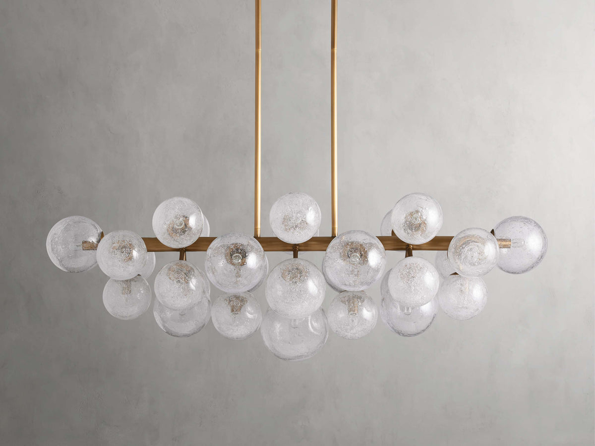Mandoza Bubble Textured Glass Linear Chandelier