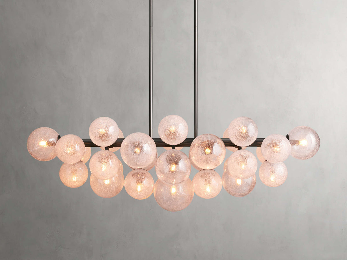 Mandoza Bubble Textured Glass Linear Chandelier