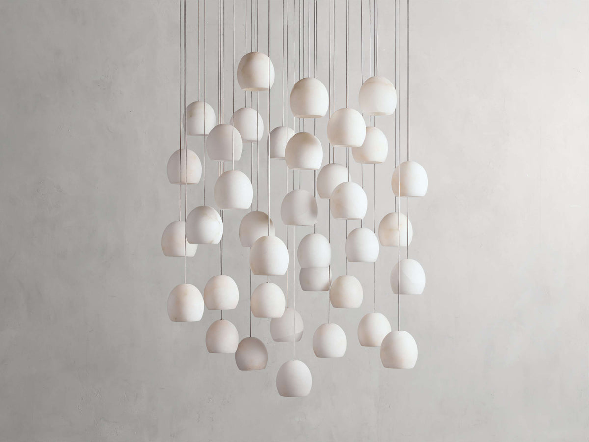 Arica Handcrafted Alabaster Round Chandelier