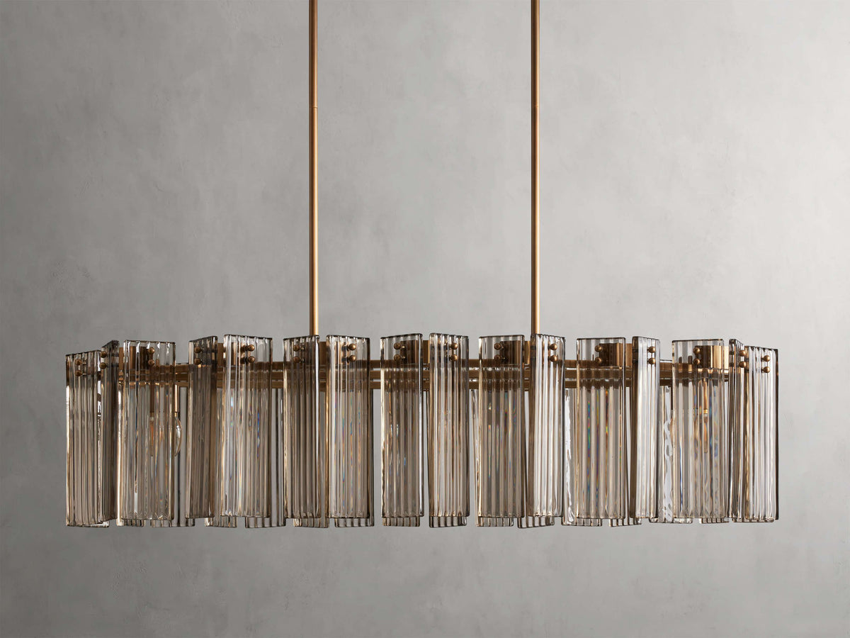 Delsie Reeded Glass Oval Chandelier