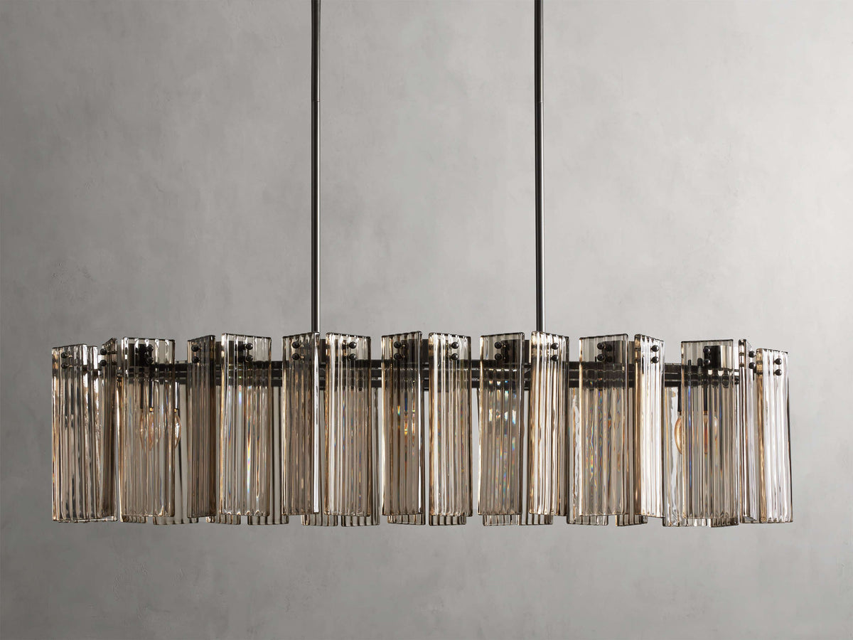 Delsie Reeded Glass Oval Chandelier
