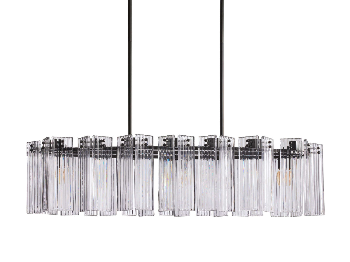 Delsie Vintage Glass Oval Chandelier
