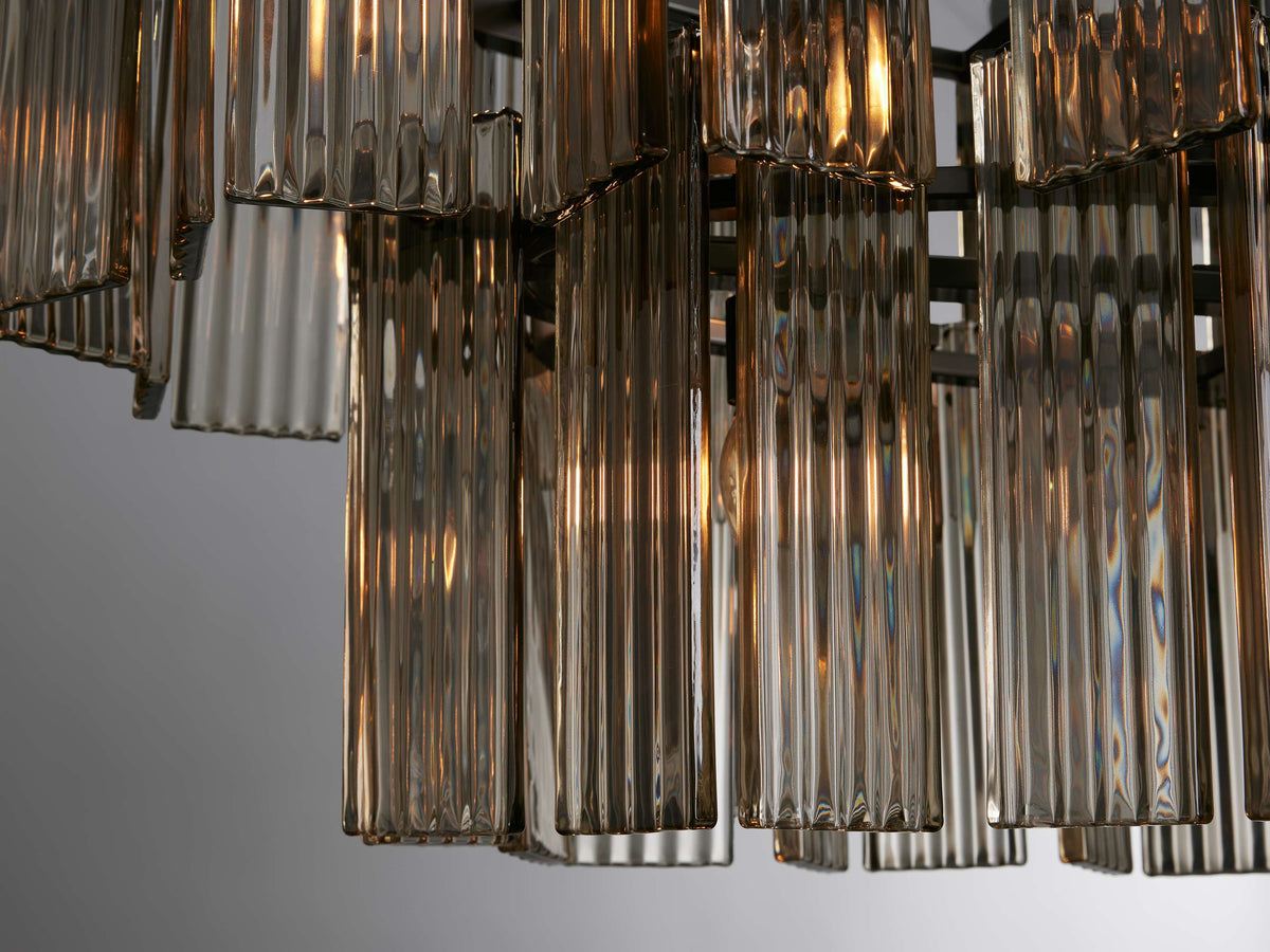 Delsie Reeded Glass Oval Chandelier