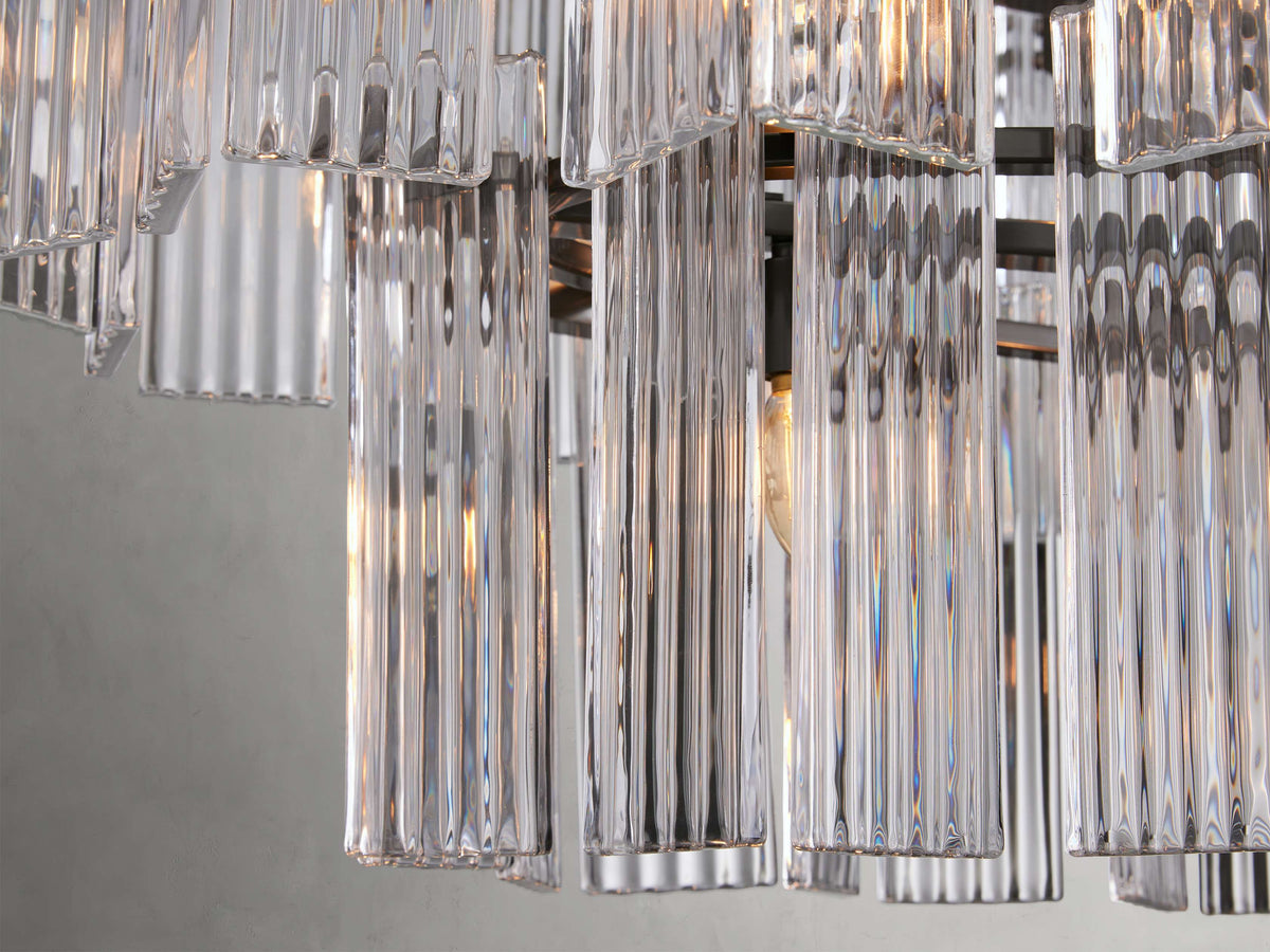 Delsie Reeded Glass Oval Chandelier
