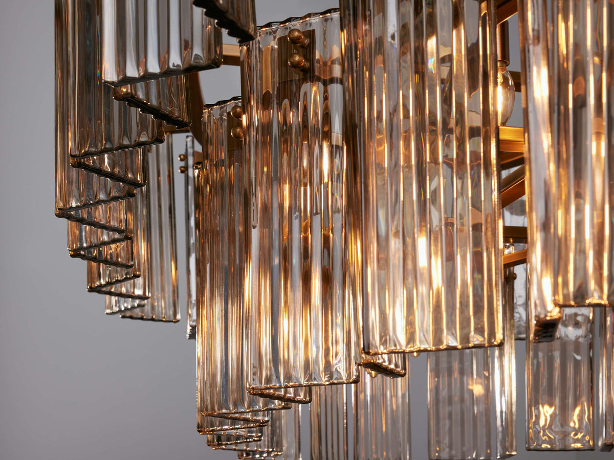 Delsie Reeded Glass Oval Chandelier