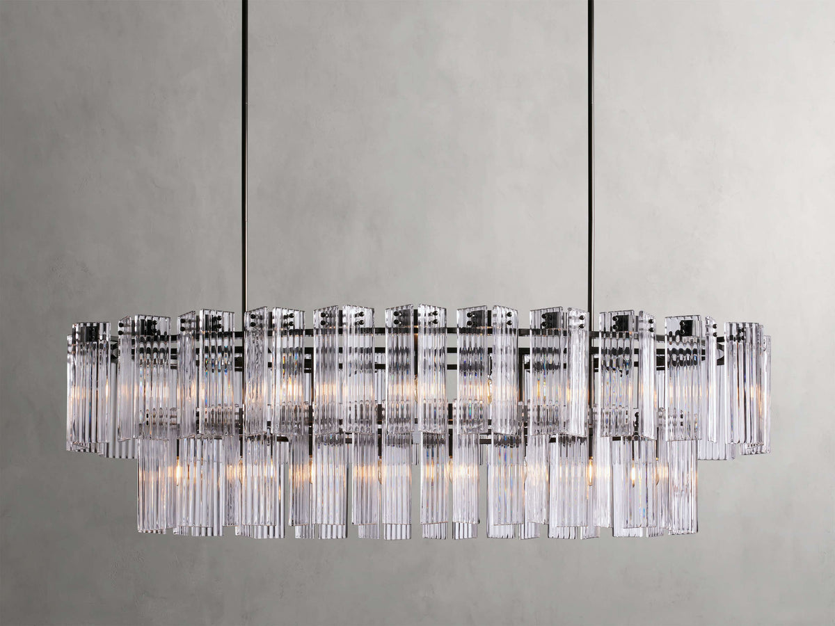 Delsie Vintage Glass Oval Chandelier