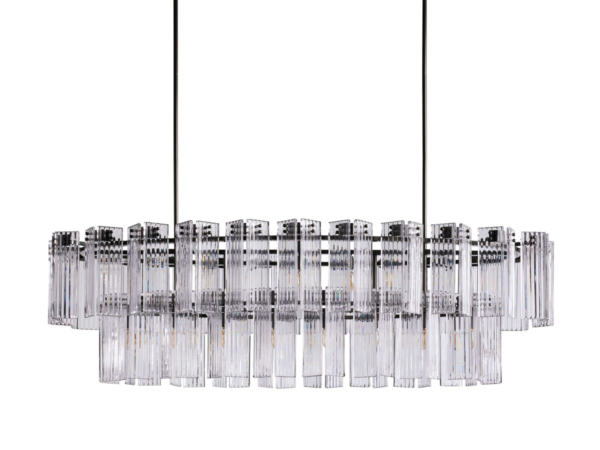 Delsie Reeded Glass Oval Chandelier