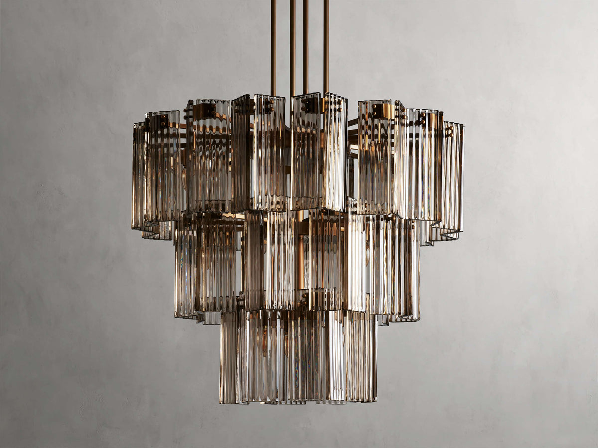 Delsie Reeded Glass Tiered Round Chandelier