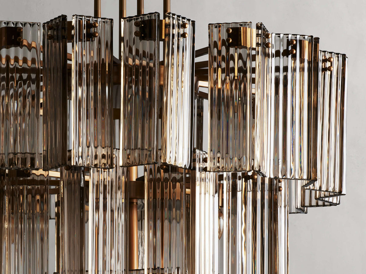 Delsie Reeded Glass Tiered Round Chandelier