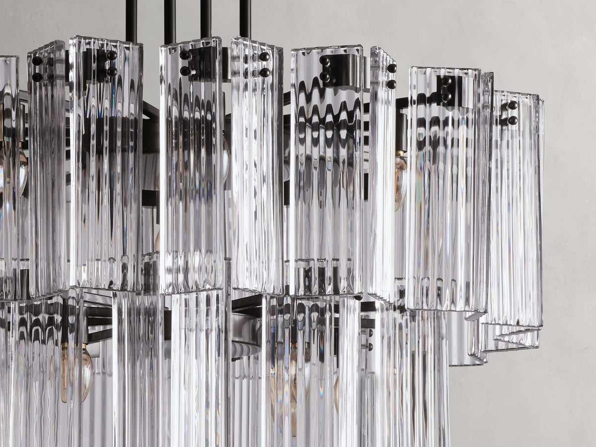 Delsie Reeded Glass Tiered Round Chandelier