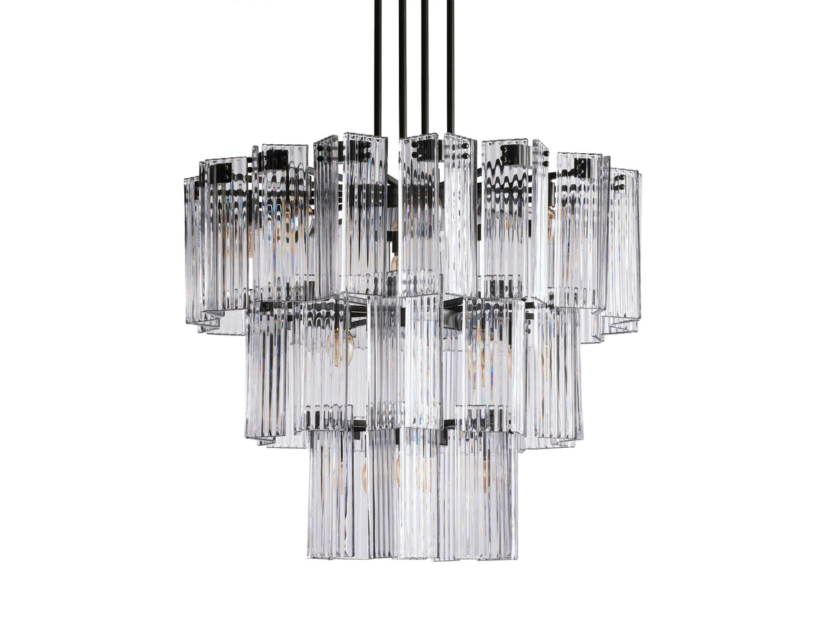 Delsie Reeded Glass Tiered Round Chandelier