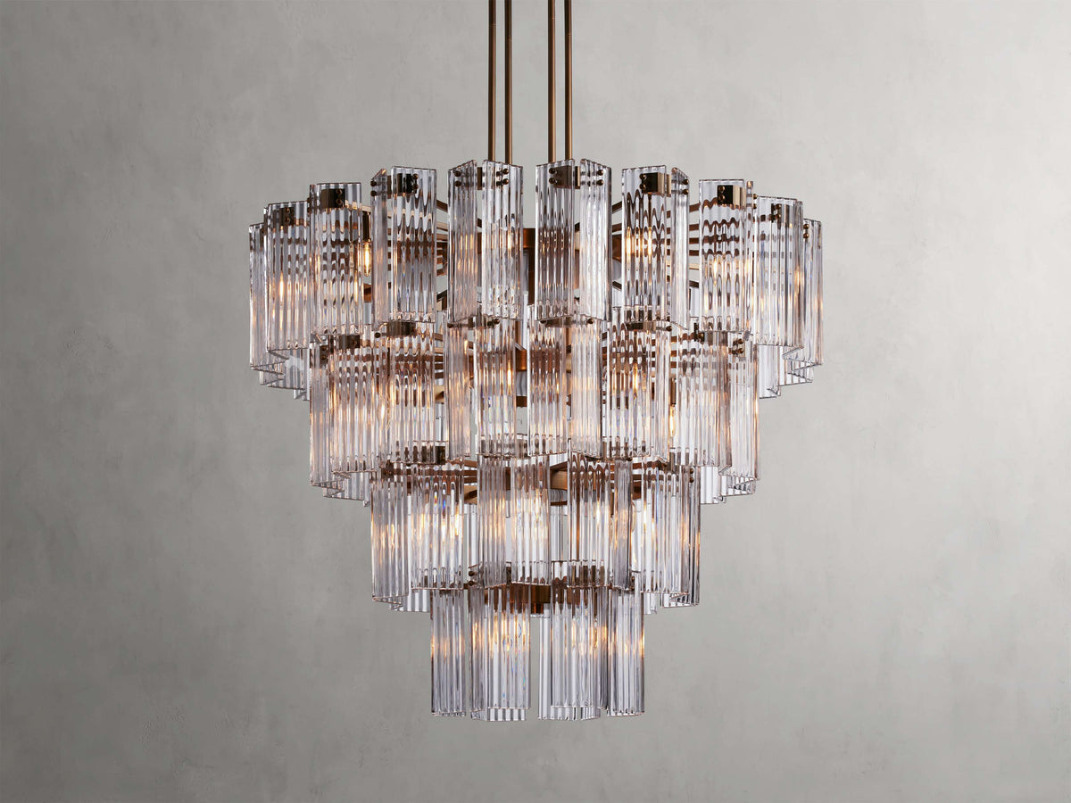 Delsie Reeded Glass Tiered Round Chandelier