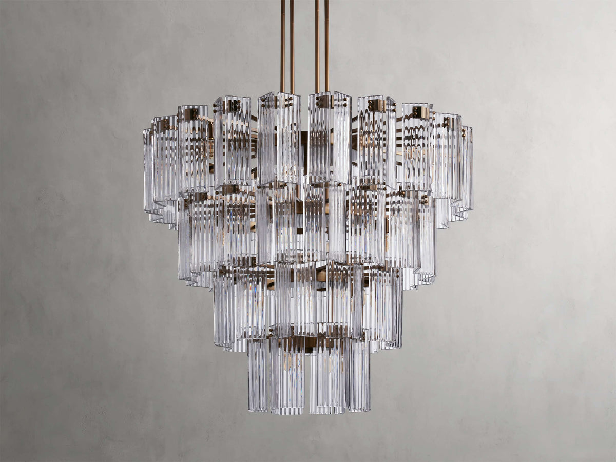 Delsie Reeded Glass Tiered Round Chandelier