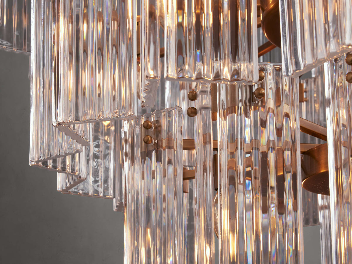 Delsie Reeded Glass Tiered Round Chandelier