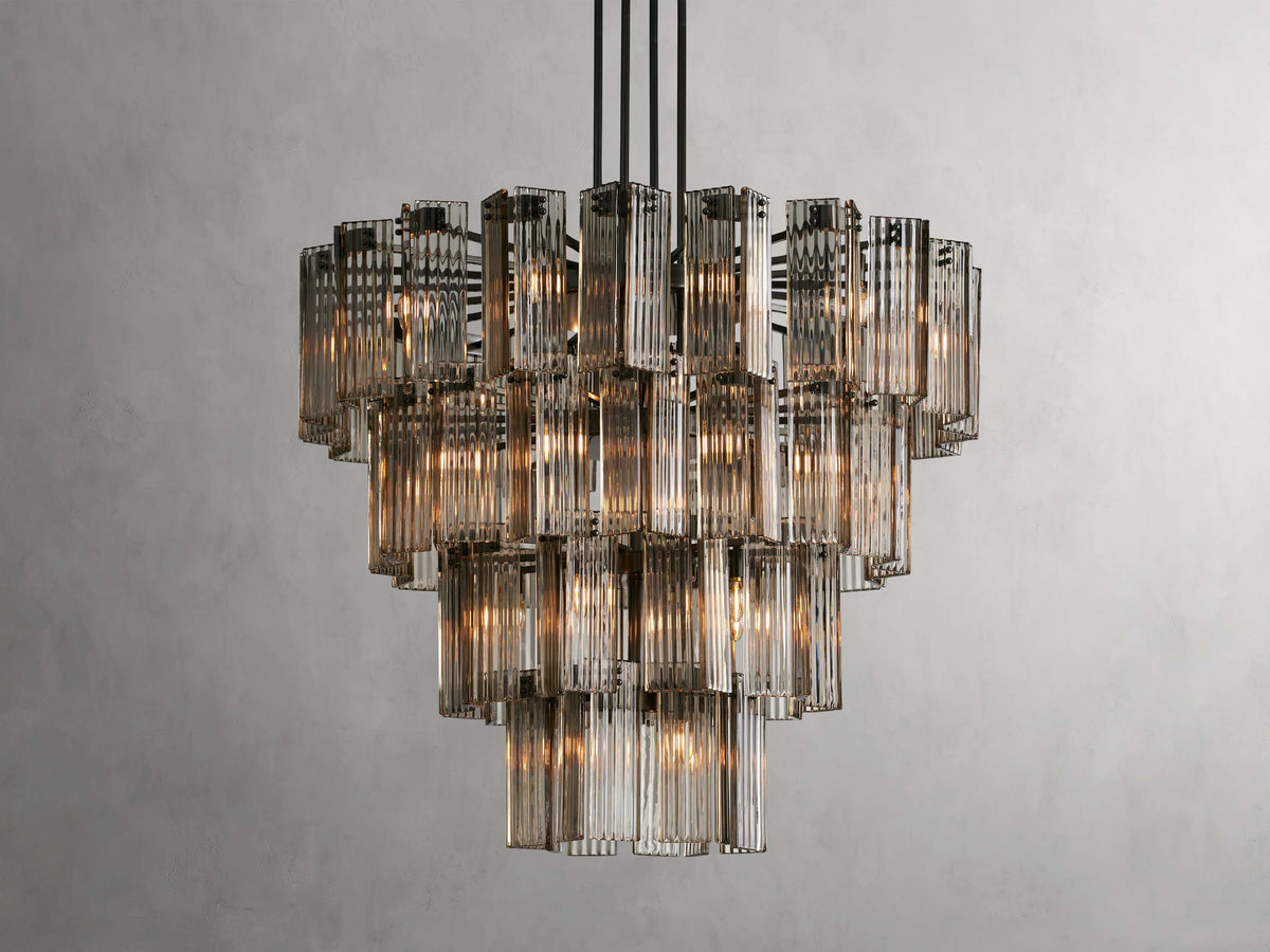 Delsie Reeded Glass Tiered Round Chandelier