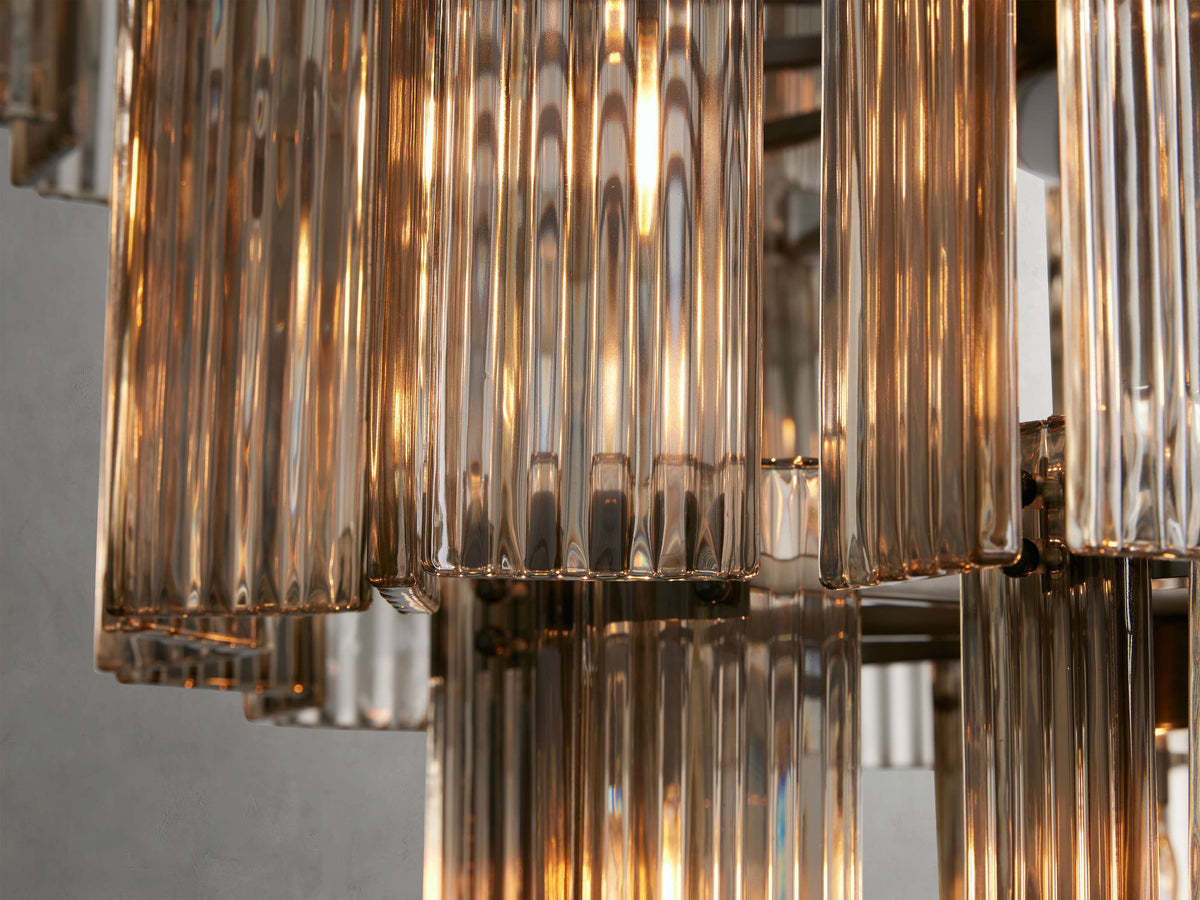 Delsie Reeded Glass Tiered Round Chandelier