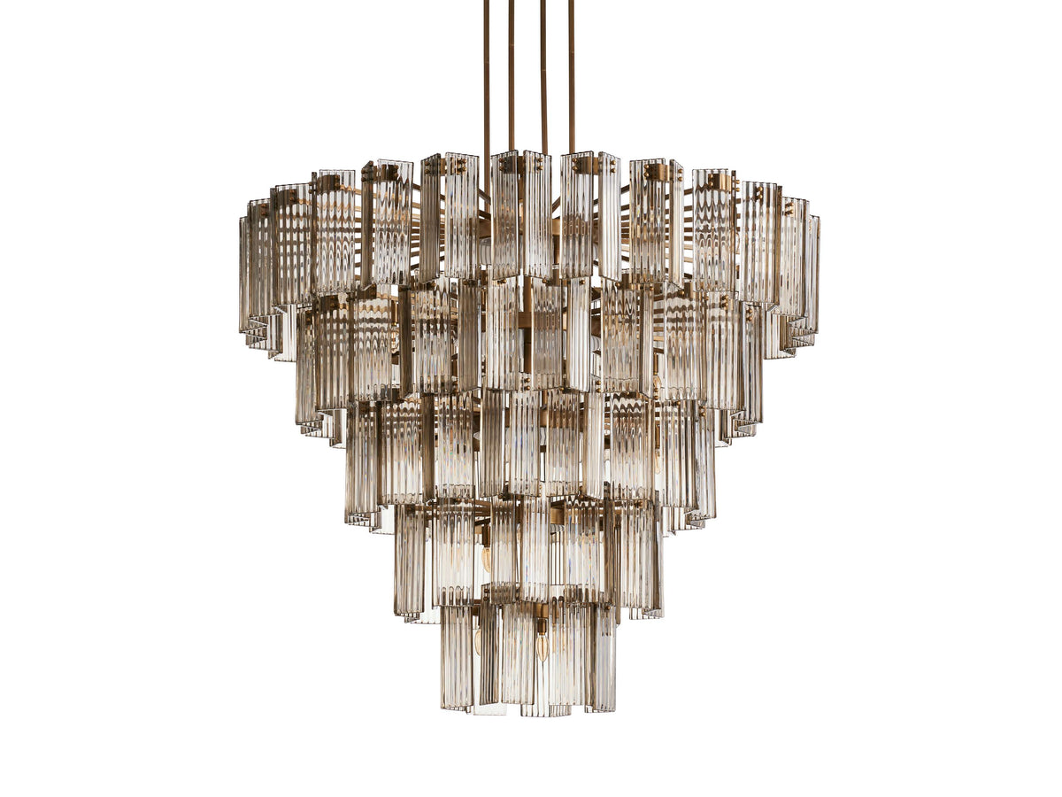 Delsie Reeded Glass Tiered Round Chandelier