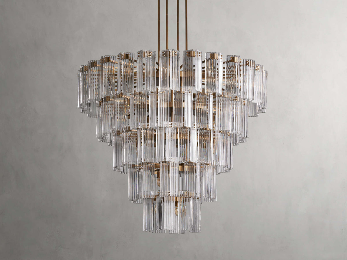 Delsie Reeded Glass Tiered Round Chandelier