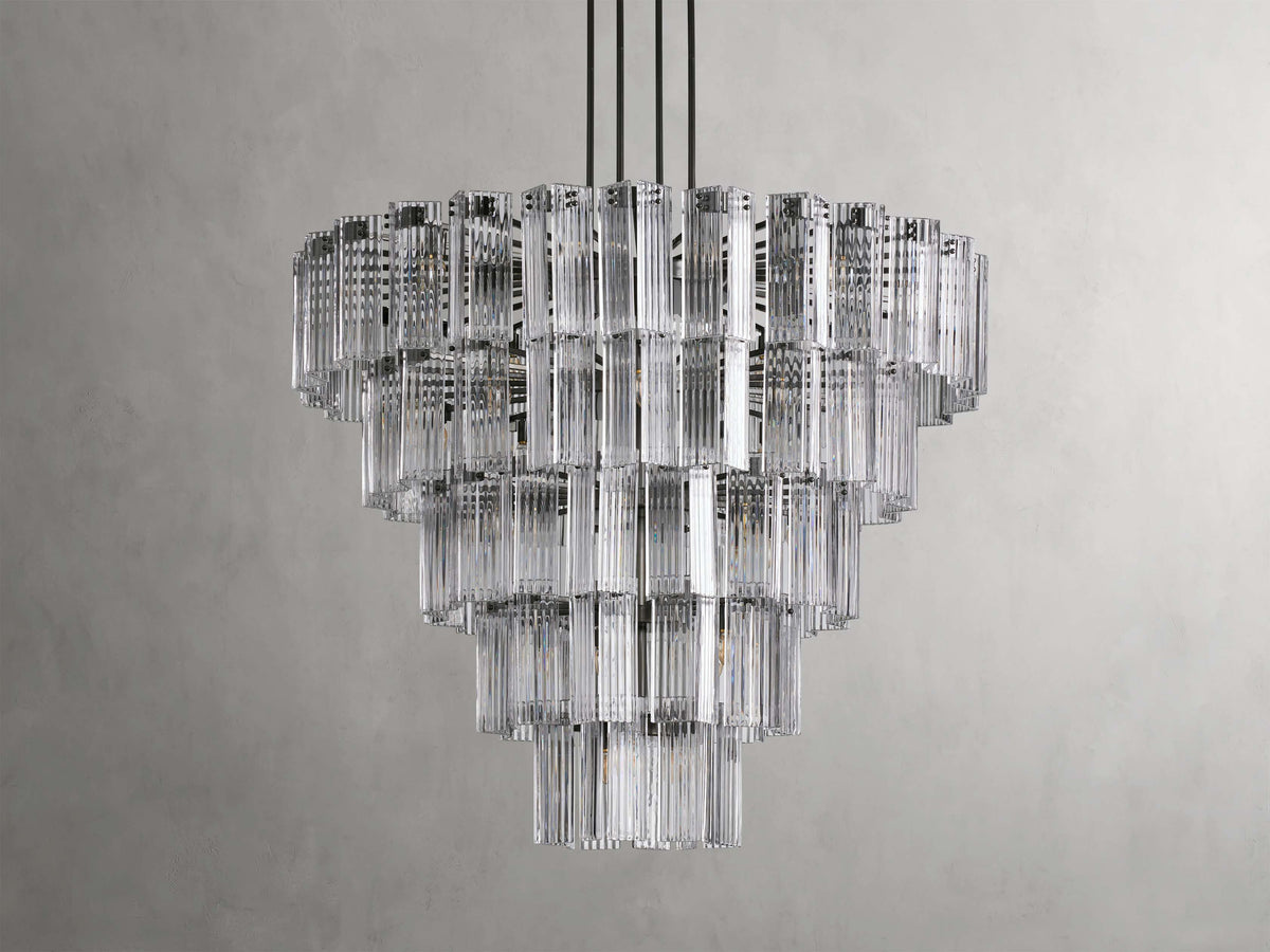 Delsie Reeded Glass Tiered Round Chandelier