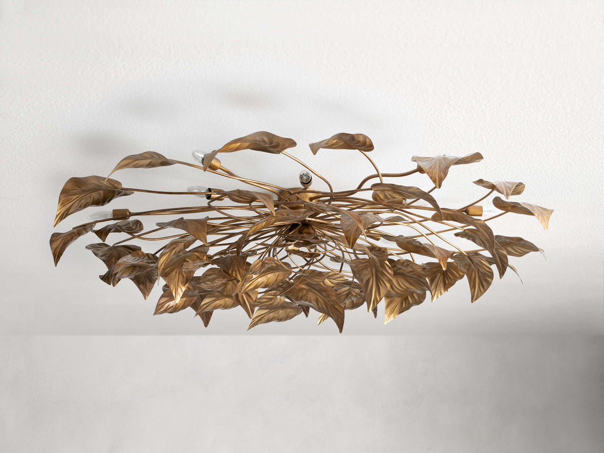Ninfea Antiqued Leaves Flush Mount