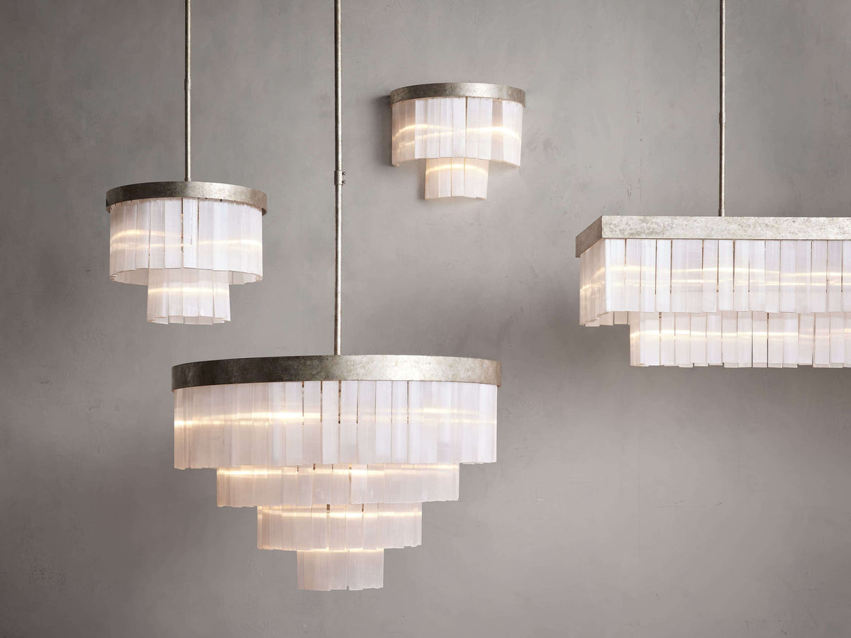 Cameron Selenite Crystal Pendant Light