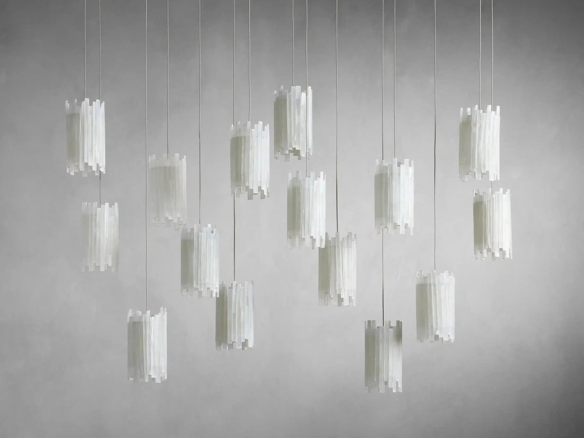 Gianna Selenite Cascade Rectangular Chandelier