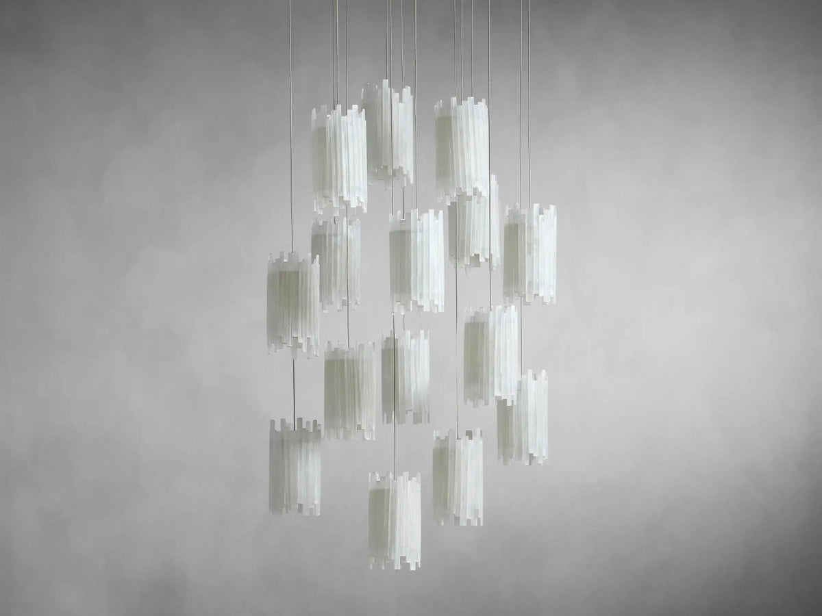 Gianna Selenite Cascade Round Chandelier