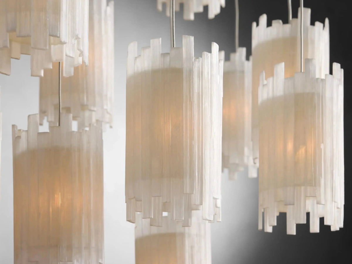 Gianna Selenite Cascade Round Chandelier