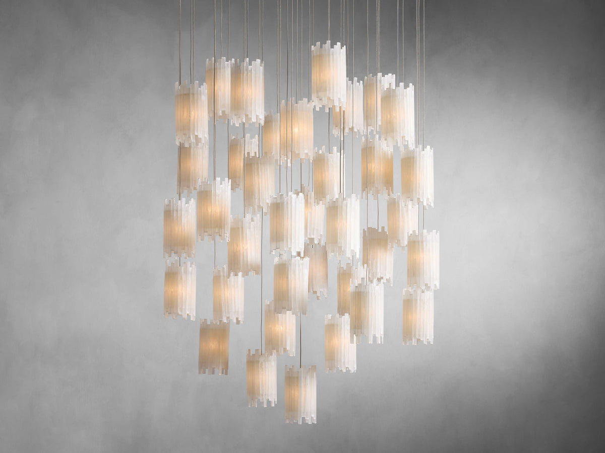 Gianna Selenite Cascade Round Chandelier