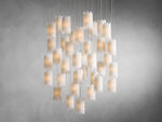 Gianna Selenite Cascade Round Chandelier