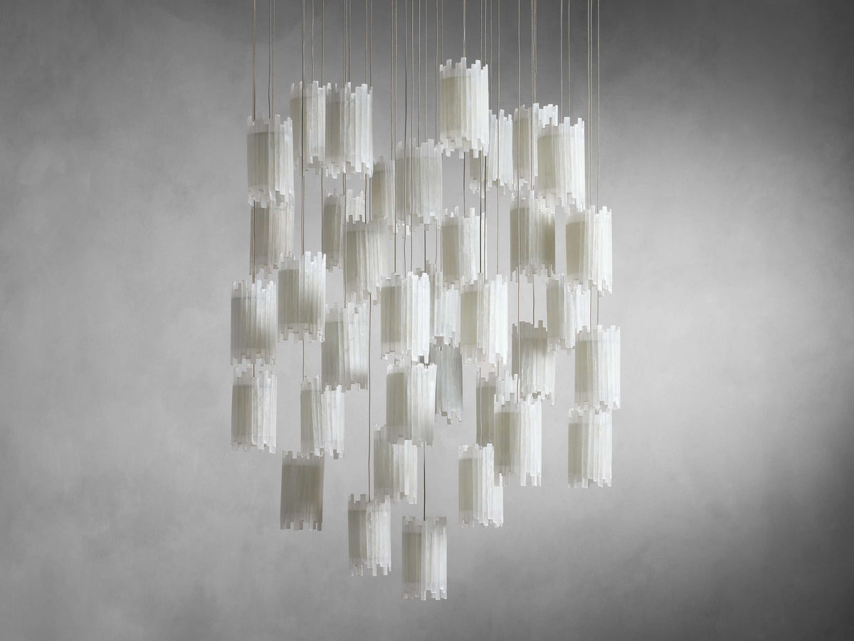 Gianna Selenite Cascade Round Chandelier