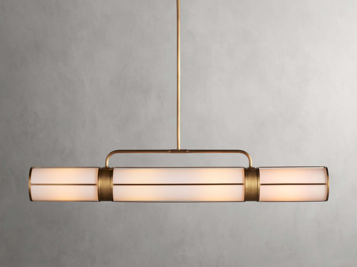 Remming Sculpted Glass Linear Chandelier