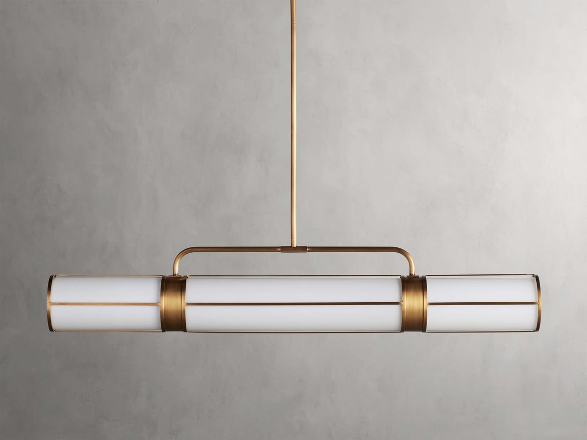 Remming Sculpted Glass Linear Chandelier