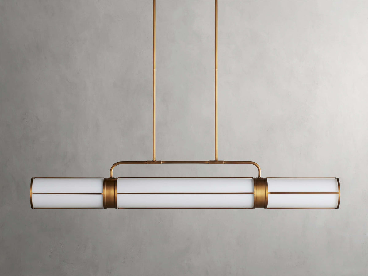 Remming Sculpted Glass Linear Chandelier