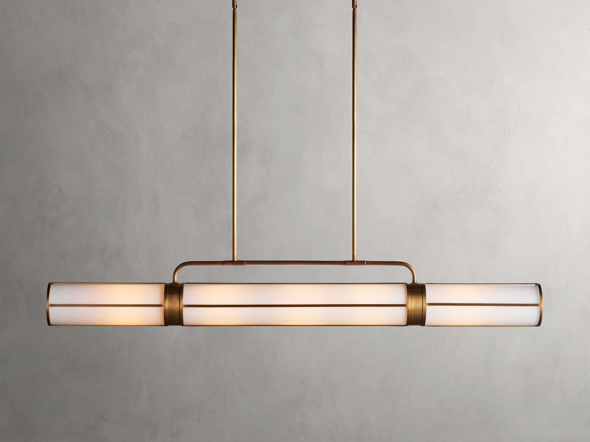 Remming Sculpted Glass Linear Chandelier