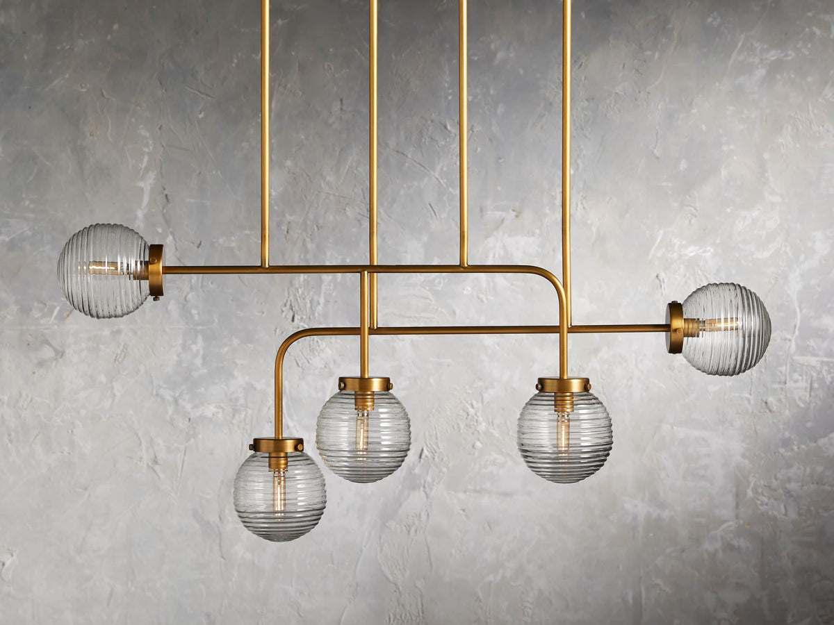 Sayre Ribbed Glass Linear Chandelier